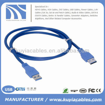 High Quality Blue USB 3.0 Stecker auf Stecker Kabelkabel PC und Mac kompatibel